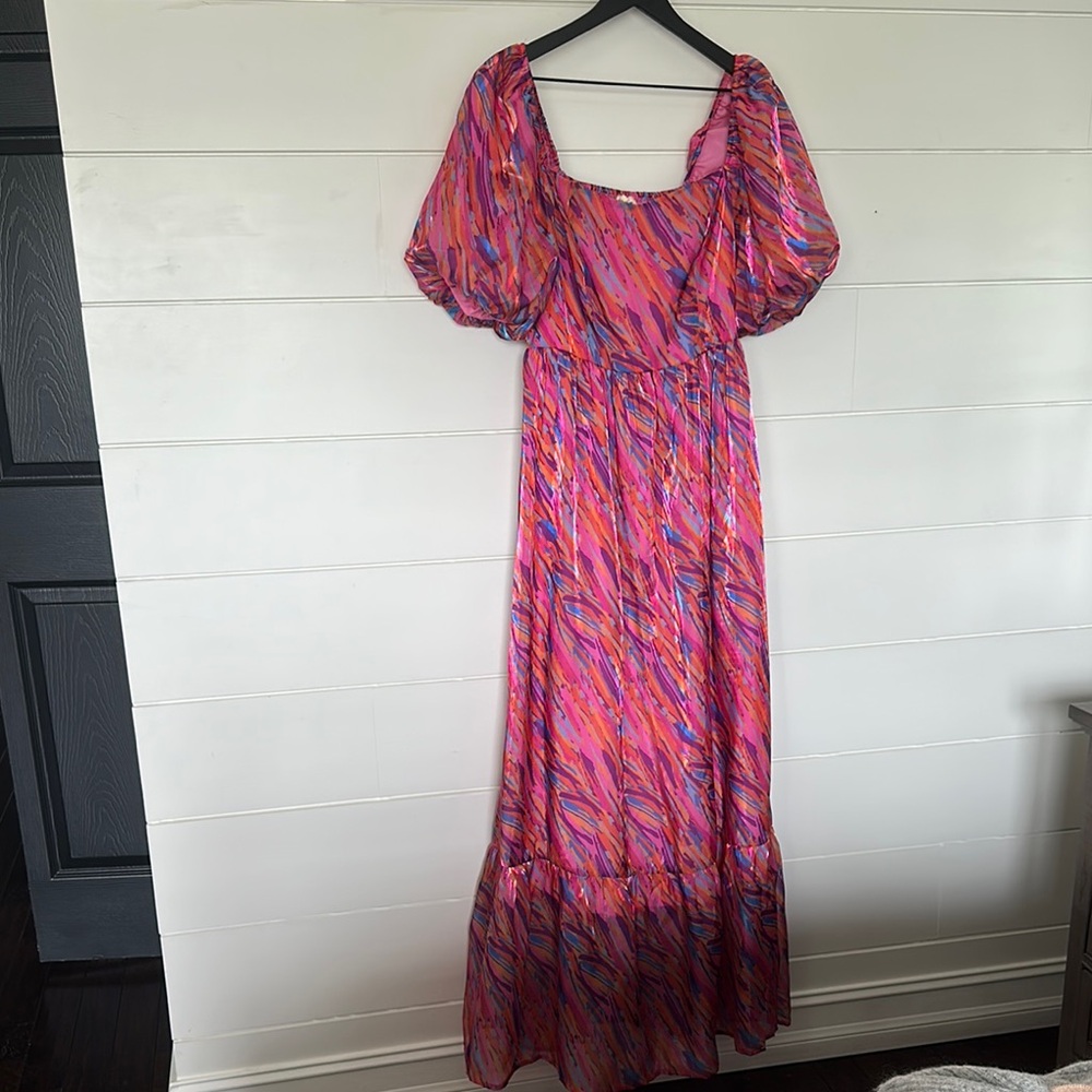 Vibrant Pink and Purple Women's Dress